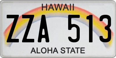 HI license plate ZZA513