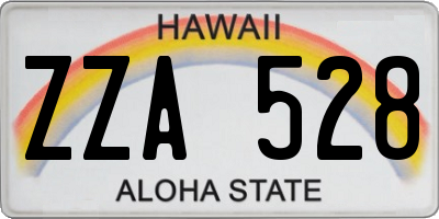HI license plate ZZA528