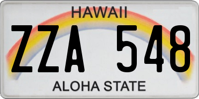 HI license plate ZZA548