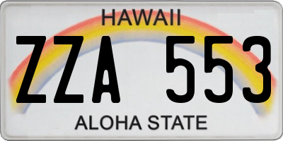 HI license plate ZZA553