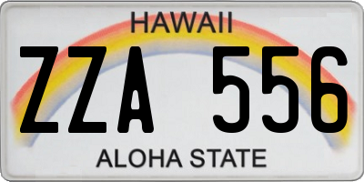 HI license plate ZZA556