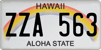 HI license plate ZZA563