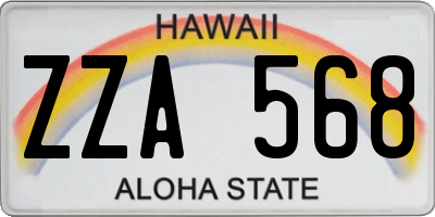 HI license plate ZZA568
