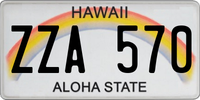 HI license plate ZZA570