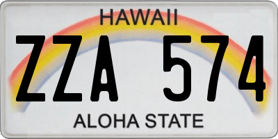 HI license plate ZZA574
