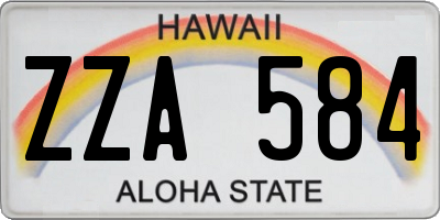 HI license plate ZZA584
