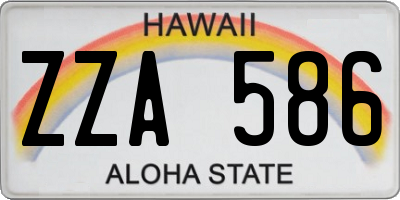 HI license plate ZZA586