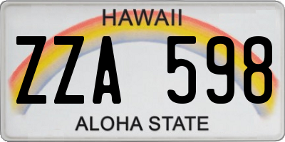 HI license plate ZZA598