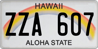 HI license plate ZZA607