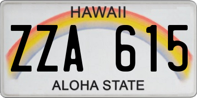 HI license plate ZZA615