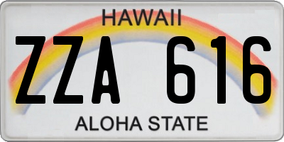 HI license plate ZZA616