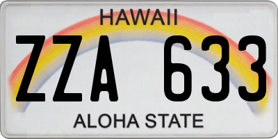 HI license plate ZZA633