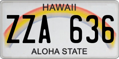 HI license plate ZZA636