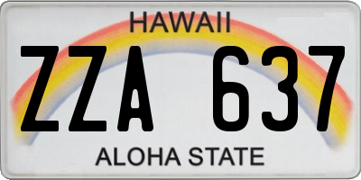 HI license plate ZZA637