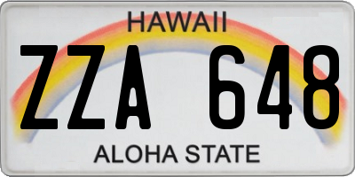 HI license plate ZZA648