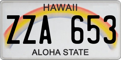 HI license plate ZZA653