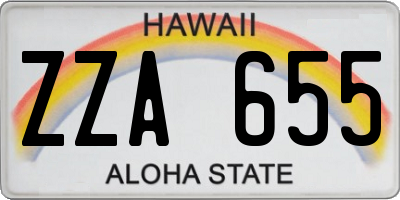 HI license plate ZZA655