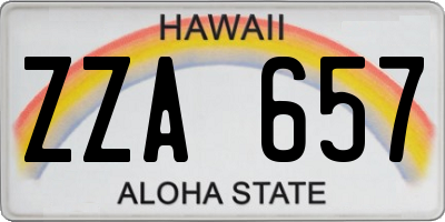 HI license plate ZZA657