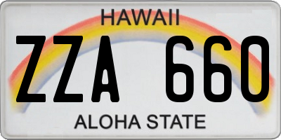 HI license plate ZZA660