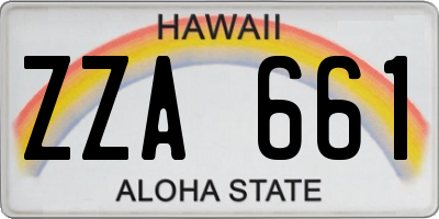HI license plate ZZA661