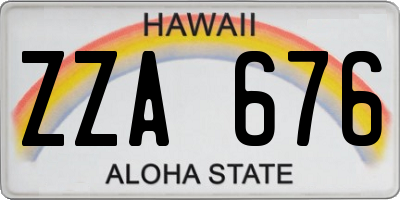 HI license plate ZZA676