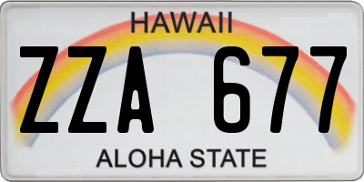HI license plate ZZA677
