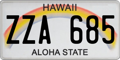 HI license plate ZZA685