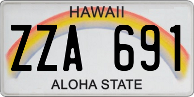 HI license plate ZZA691