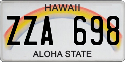 HI license plate ZZA698
