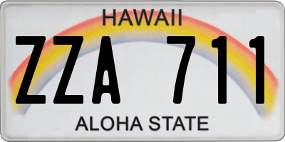 HI license plate ZZA711