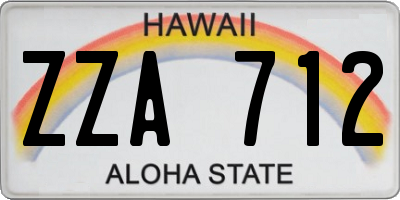 HI license plate ZZA712
