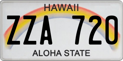 HI license plate ZZA720