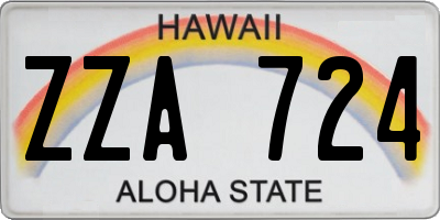 HI license plate ZZA724
