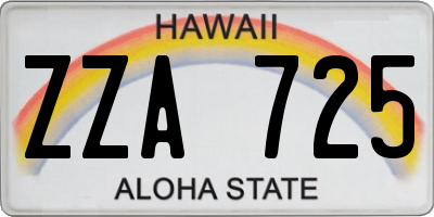 HI license plate ZZA725