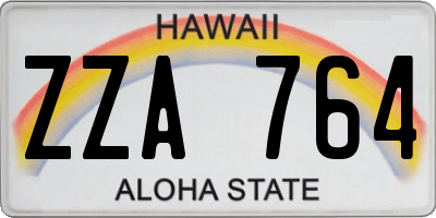 HI license plate ZZA764