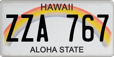 HI license plate ZZA767