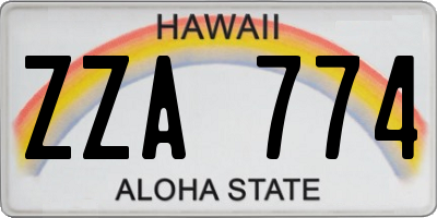 HI license plate ZZA774