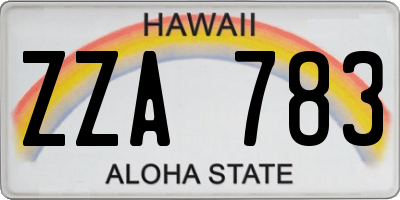 HI license plate ZZA783