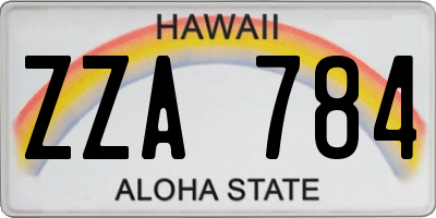 HI license plate ZZA784