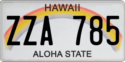 HI license plate ZZA785
