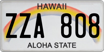 HI license plate ZZA808