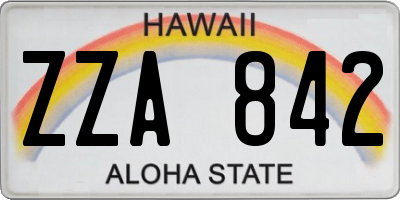 HI license plate ZZA842
