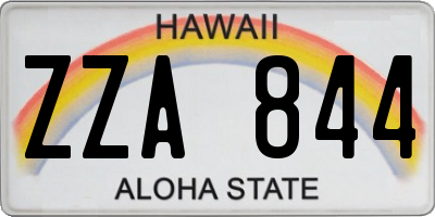 HI license plate ZZA844