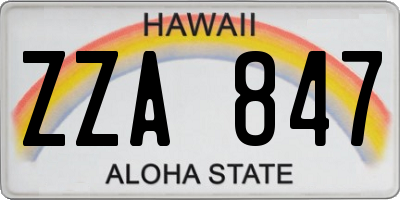 HI license plate ZZA847