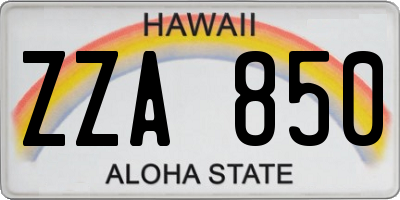 HI license plate ZZA850