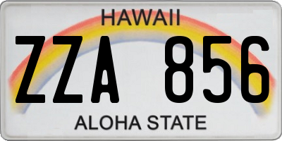 HI license plate ZZA856