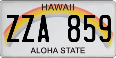 HI license plate ZZA859
