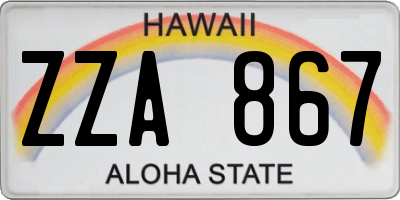 HI license plate ZZA867