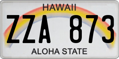 HI license plate ZZA873