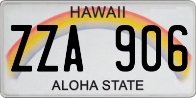 HI license plate ZZA906